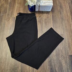 Eileen Fisher Pants Black Mid Rise Tapered Crop Leg Pull On Crepe Pant Medium